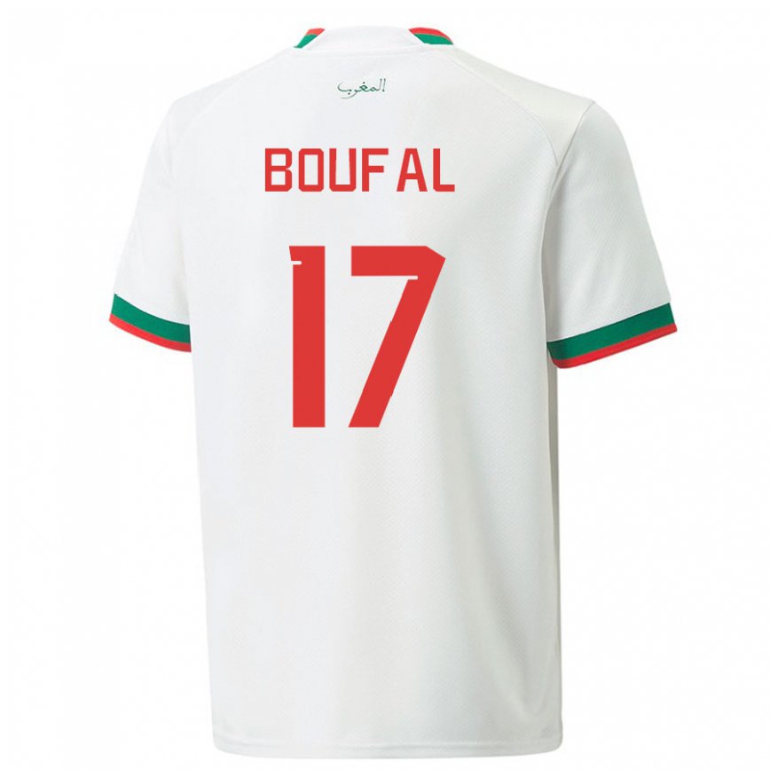 Niño Camiseta Marruecos Sofiane Boufal #17 Blanco 2ª Equipación 22-24 México