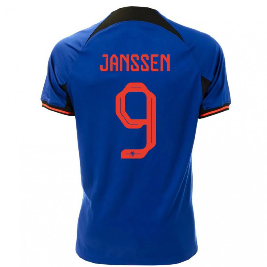 Niño Camiseta Países Bajos Vincent Janssen #9 Azul Real 2ª Equipación 22-24 México