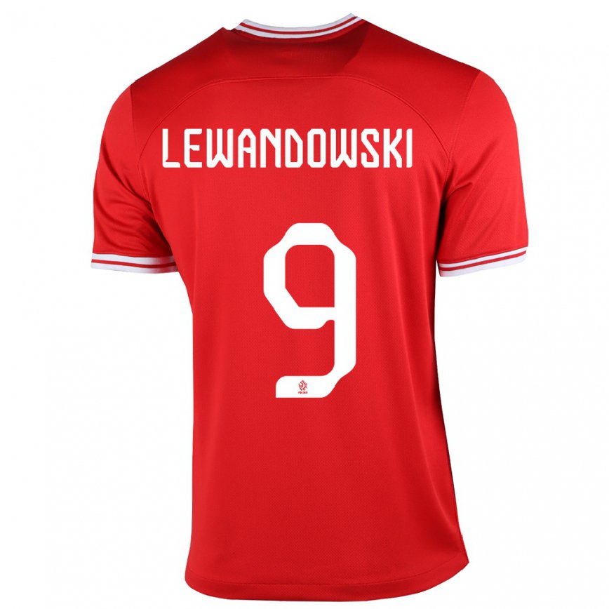 Niño Camiseta Polonia Robert Lewandowski #9 Rojo 2ª Equipación 22-24 México