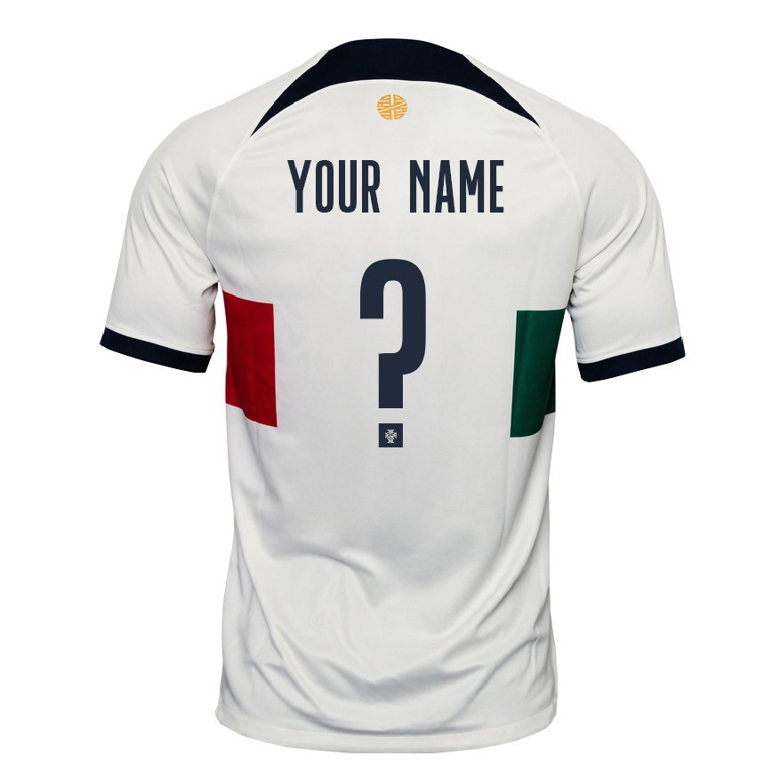Niño Camiseta Portugal Su Nombre #0 Blanco 2ª Equipación 22-24 México