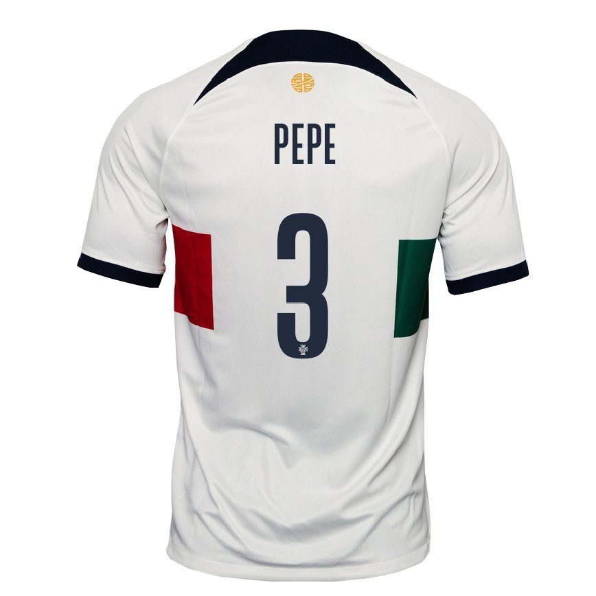 Niño Camiseta Portugal Pepe #3 Blanco 2ª Equipación 22-24 México