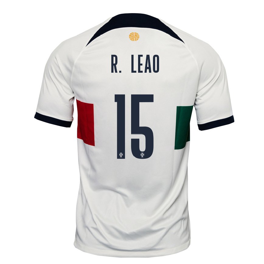 Niño Camiseta Portugal Rafael Leao #15 Blanco 2ª Equipación 22-24 México