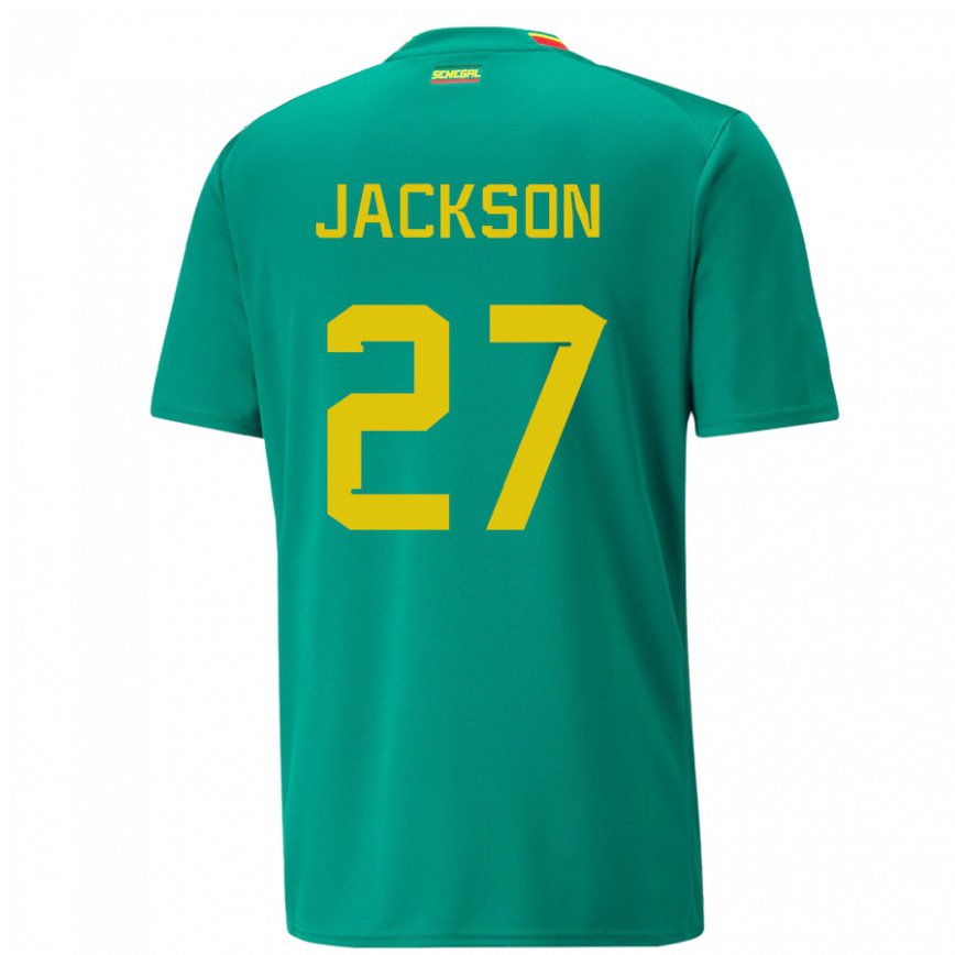 Niño Camiseta Senegal Nicolas Jackson #27 Verde 2ª Equipación 22-24 México