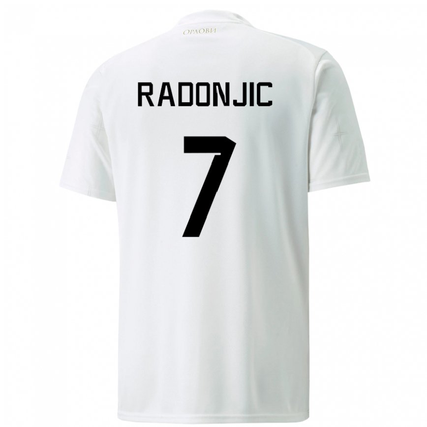 Niño Camiseta Serbia Nemanja Radonjic #7 Blanco 2ª Equipación 22-24 México