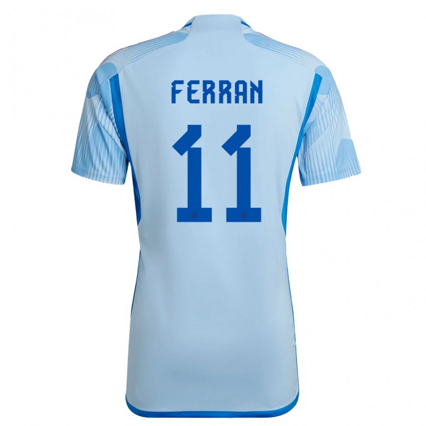 Niño Camiseta España Ferran Torres #11 Cielo Azul 2ª Equipación 22-24 México