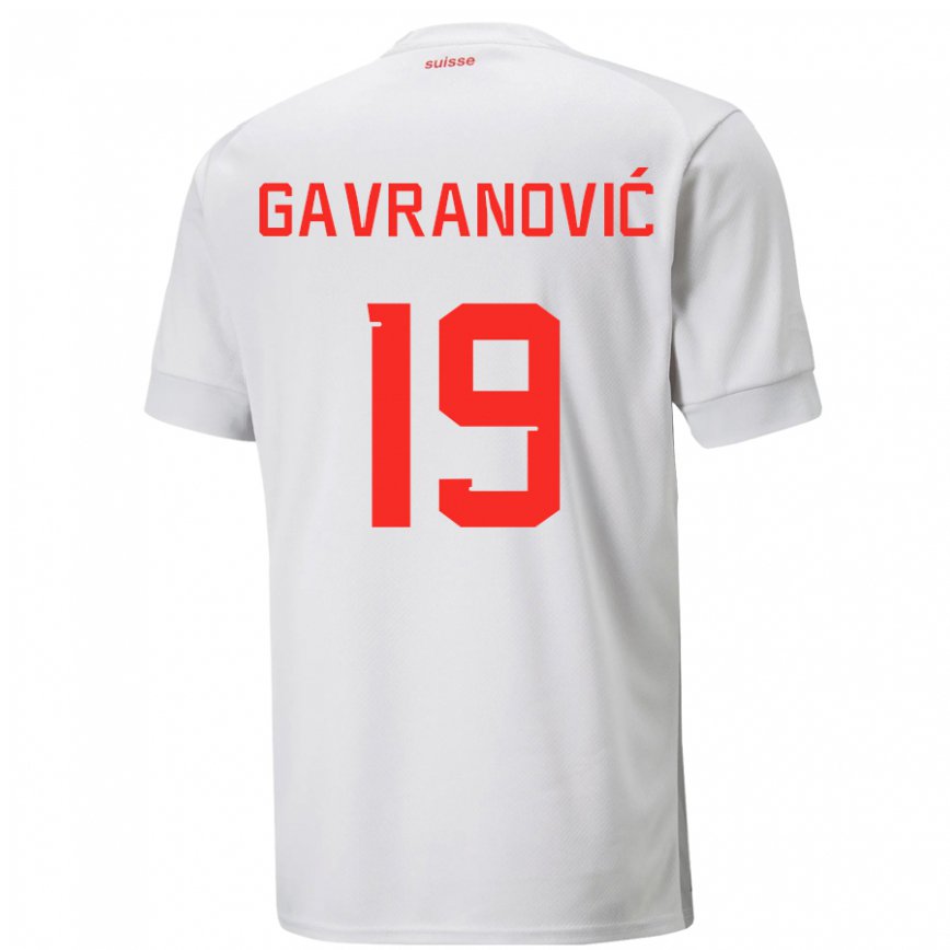 Niño Camiseta Suiza Mario Gavranovic #19 Blanco 2ª Equipación 22-24 México