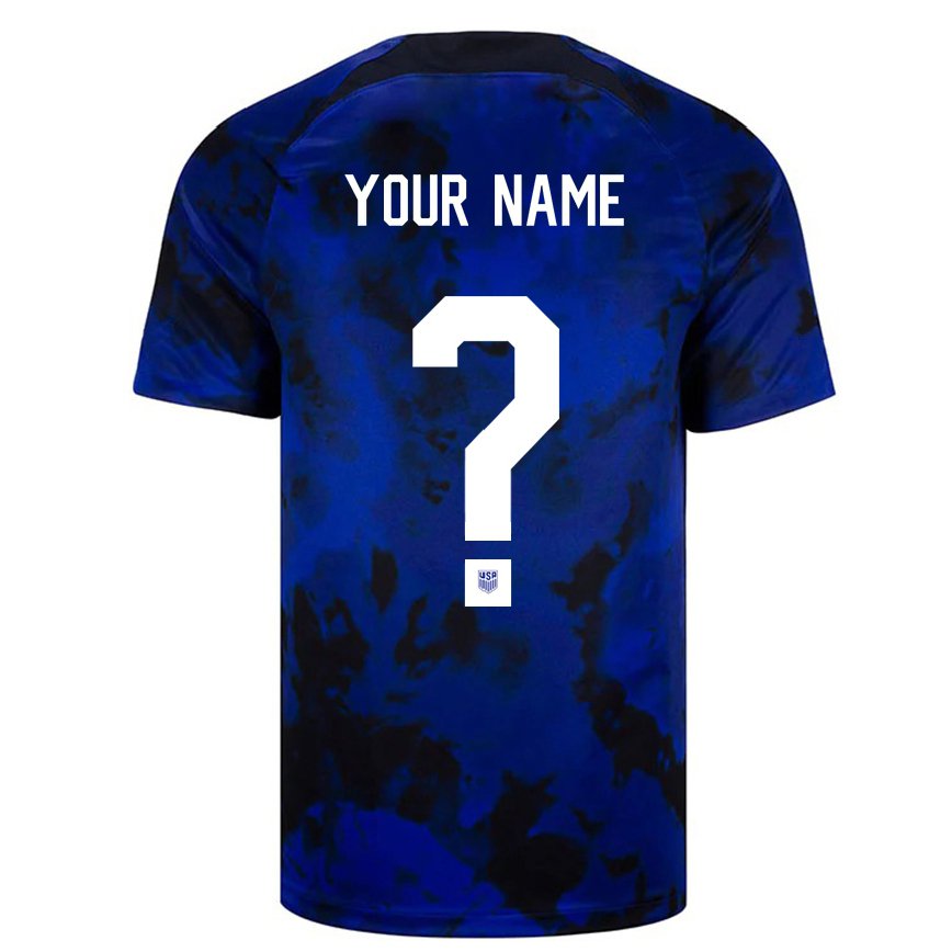 Niño Camiseta Estados Unidos Su Nombre #0 Azul Real 2ª Equipación 22-24 México