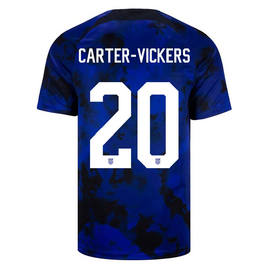Niño Camiseta Estados Unidos Cameron Carter-vickers #20 Azul Real 2ª Equipación 22-24 México