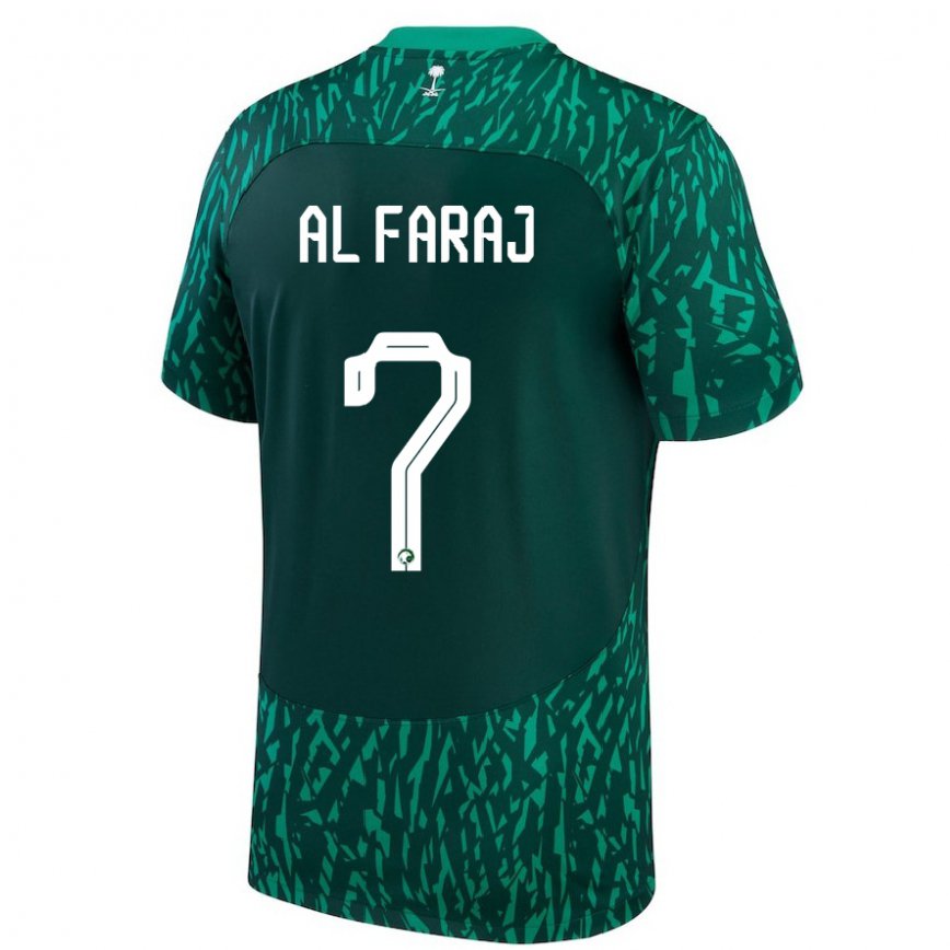 Niño Camiseta Arabia Saudita Salman Al Faraj #7 Verde Oscuro 2ª Equipación 22-24 México