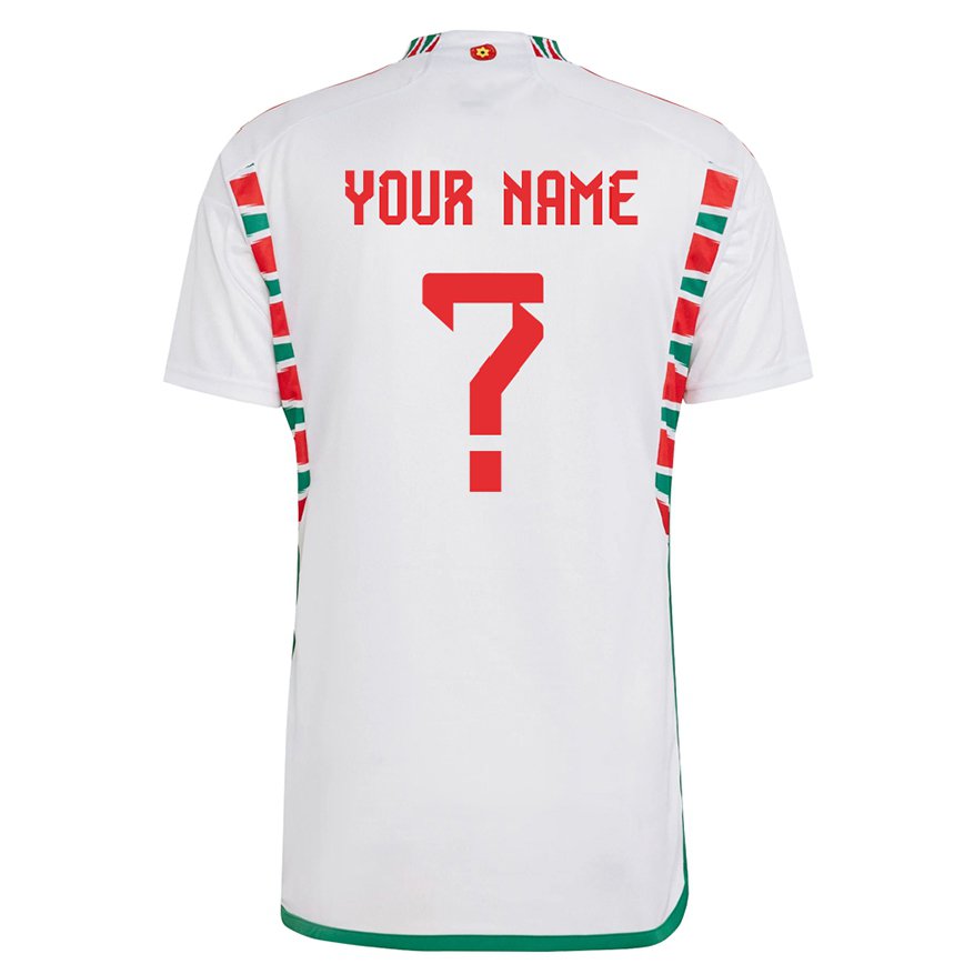Niño Camiseta Gales Su Nombre #0 Blanco 2ª Equipación 22-24 México