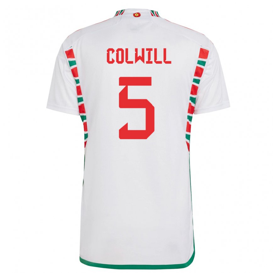Niño Camiseta Gales Rubin Colwill #5 Blanco 2ª Equipación 22-24 México