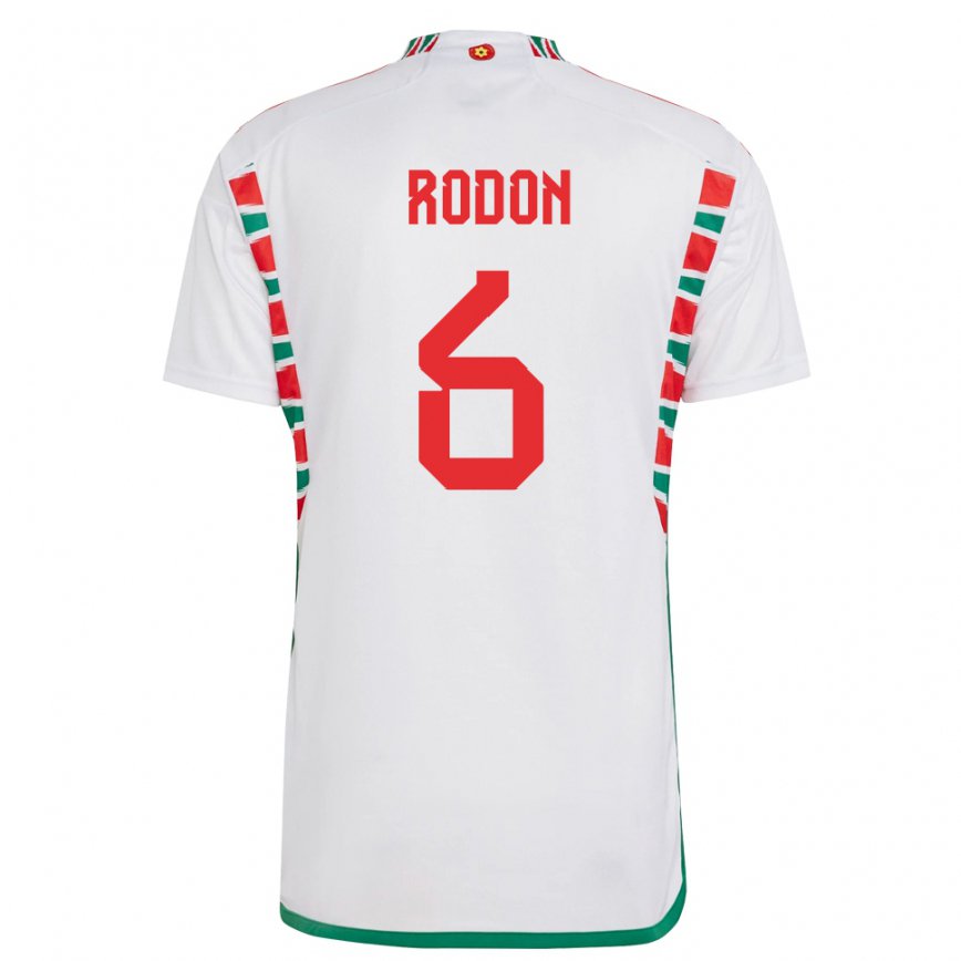 Niño Camiseta Gales Joe Rodon #6 Blanco 2ª Equipación 22-24 México