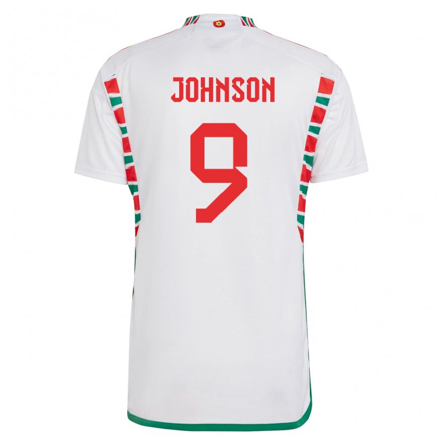 Niño Camiseta Gales Brennan Johnson #9 Blanco 2ª Equipación 22-24 México