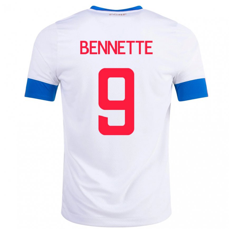 Niño Camiseta Costa Rica Jewison Bennette #9 Blanco 2ª Equipación 22-24 México