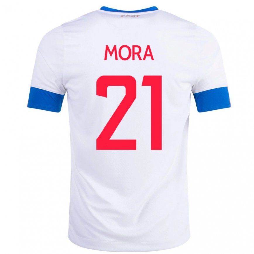 Niño Camiseta Costa Rica Carlos Mora #21 Blanco 2ª Equipación 22-24 México