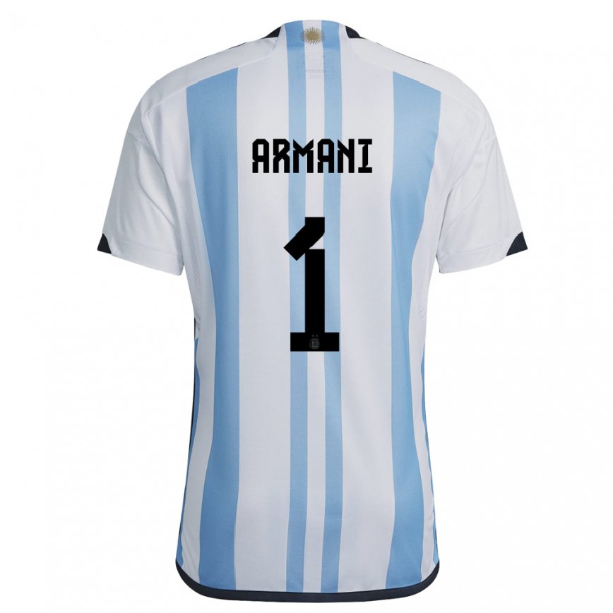 Hombre Camiseta Argentina Franco Armani #1 Blanco Cielo Azul 1ª Equipación 22-24 México