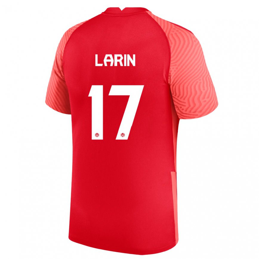 Hombre Camiseta Canadá Cyle Larin #17 Rojo 1ª Equipación 22-24 México
