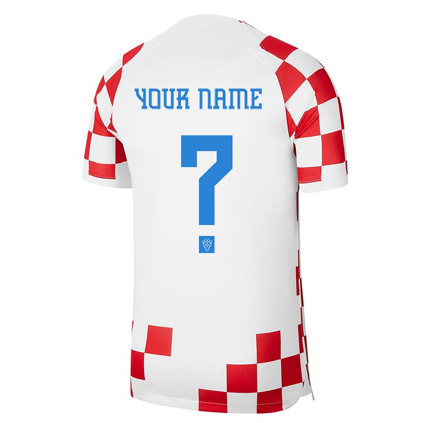 Hombre Camiseta Croacia Su Nombre #0 Rojo Blanco 1ª Equipación 22-24 México
