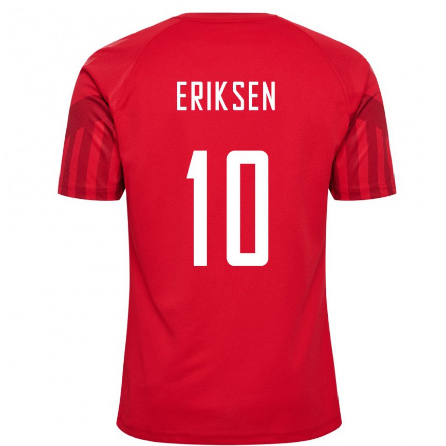 Hombre Camiseta Dinamarca Christian Eriksen #10 Rojo 1ª Equipación 22-24 México