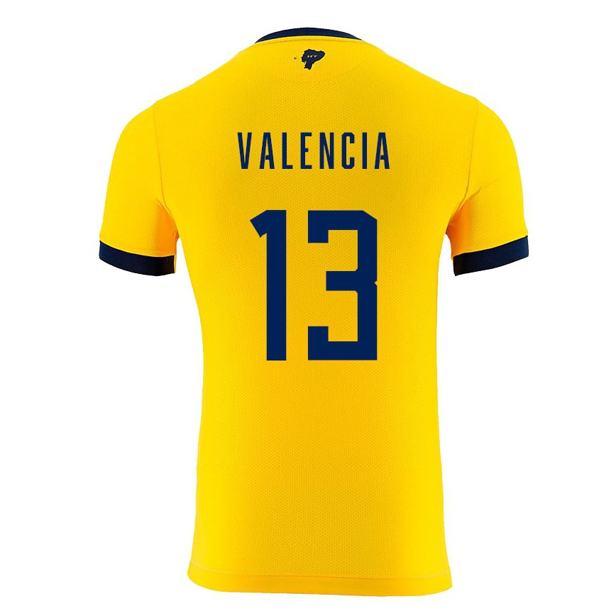 Hombre Camiseta Ecuador Enner Valencia #13 Amarillo 1ª Equipación 22-24 México