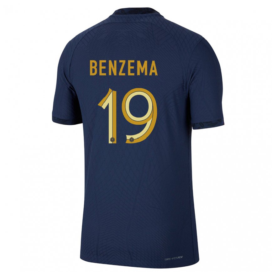 Hombre Camiseta Francia Karim Benzema #19 Azul Marino 1ª Equipación 22-24 México