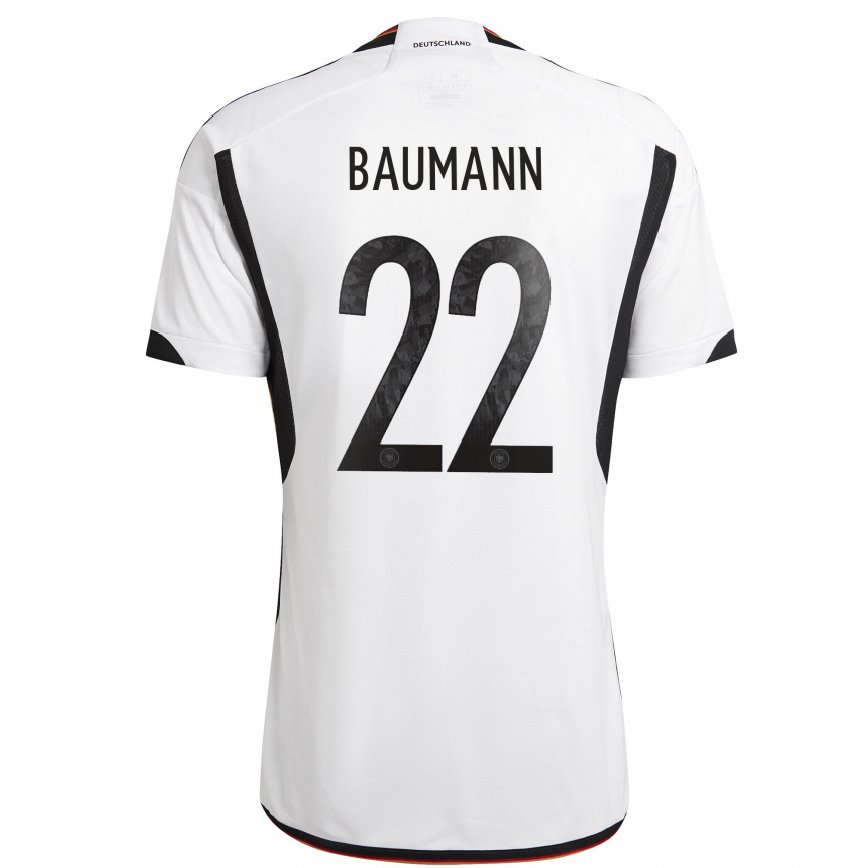 Hombre Camiseta Alemania Oliver Baumann #22 Blanco Negro 1ª Equipación 22-24 México