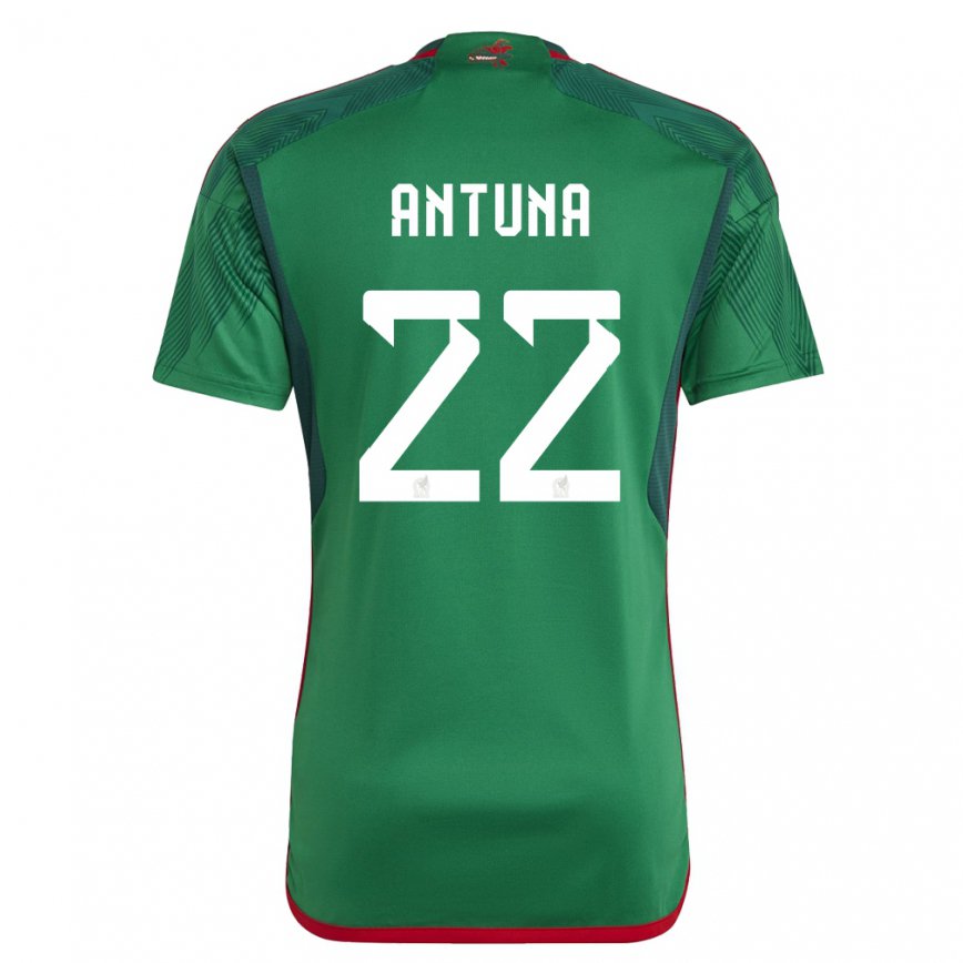 Hombre Camiseta México Uriel Antuna #22 Verde 1ª Equipación 22-24 México