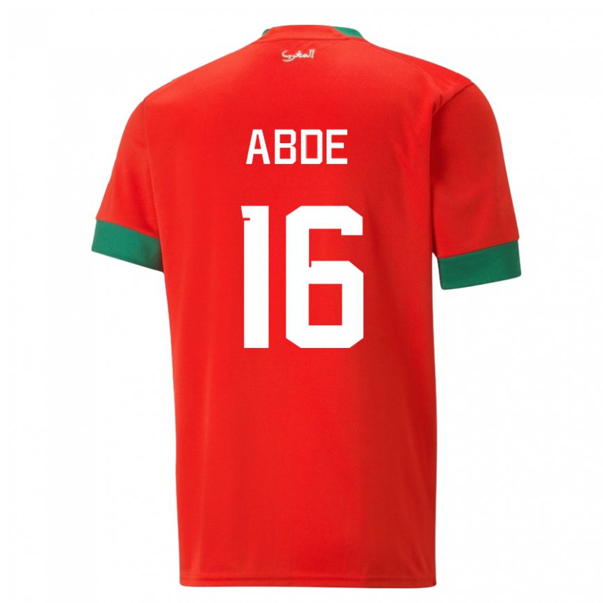 Hombre Camiseta Marruecos Ez Abde #16 Rojo 1ª Equipación 22-24 México