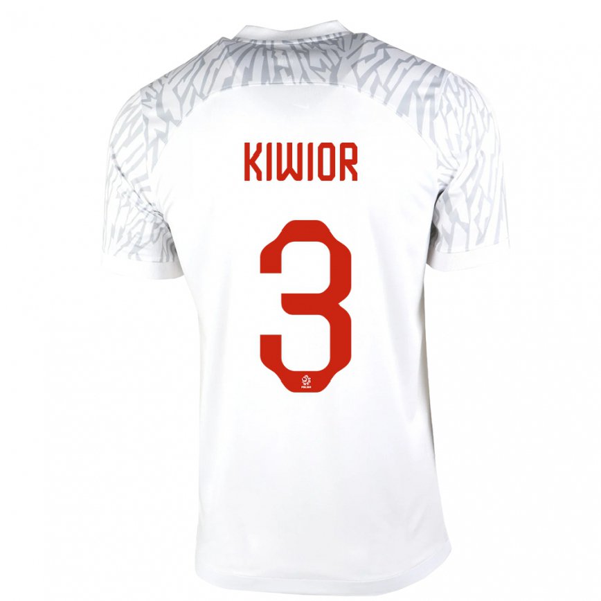 Hombre Camiseta Polonia Jakub Kiwior #3 Blanco 1ª Equipación 22-24 México