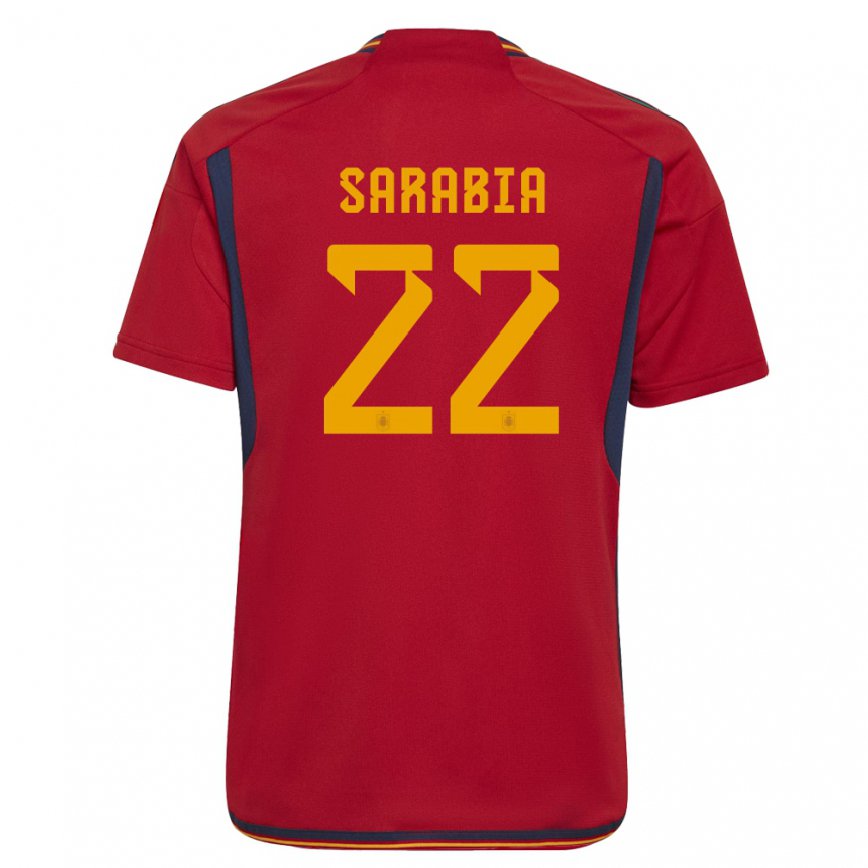 Hombre Camiseta España Pablo Sarabia #22 Rojo 1ª Equipación 22-24 México