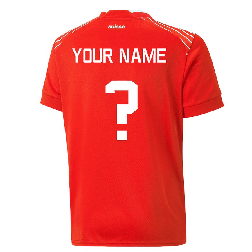 Hombre Camiseta Suiza Su Nombre #0 Rojo 1ª Equipación 22-24 México