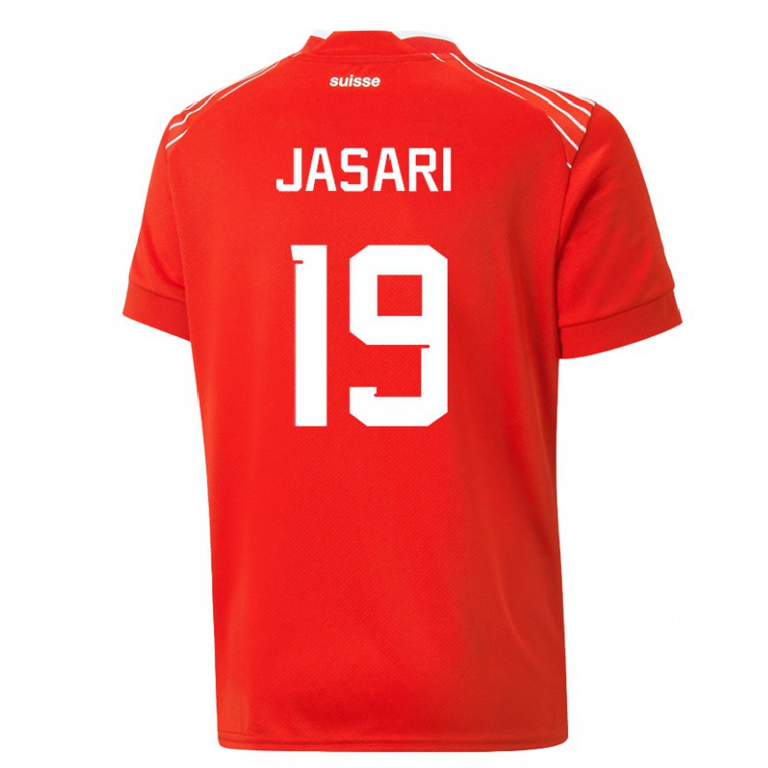 Hombre Camiseta Suiza Ardon Jasari #19 Rojo 1ª Equipación 22-24 México
