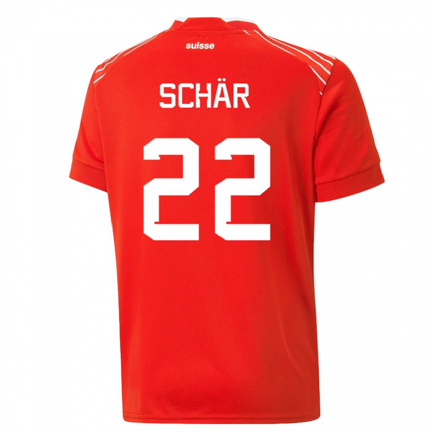 Hombre Camiseta Suiza Fabian Schar #22 Rojo 1ª Equipación 22-24 México