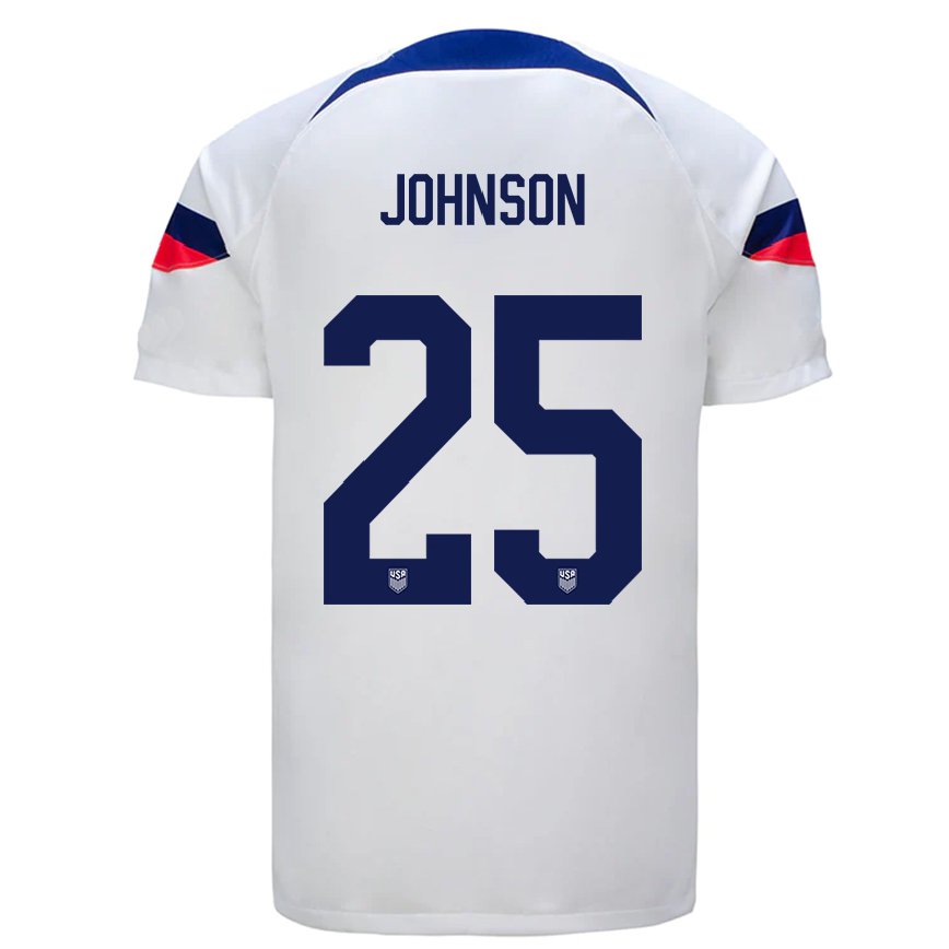 Hombre Camiseta Estados Unidos Sean Johnson #25 Blanco 1ª Equipación 22-24 México