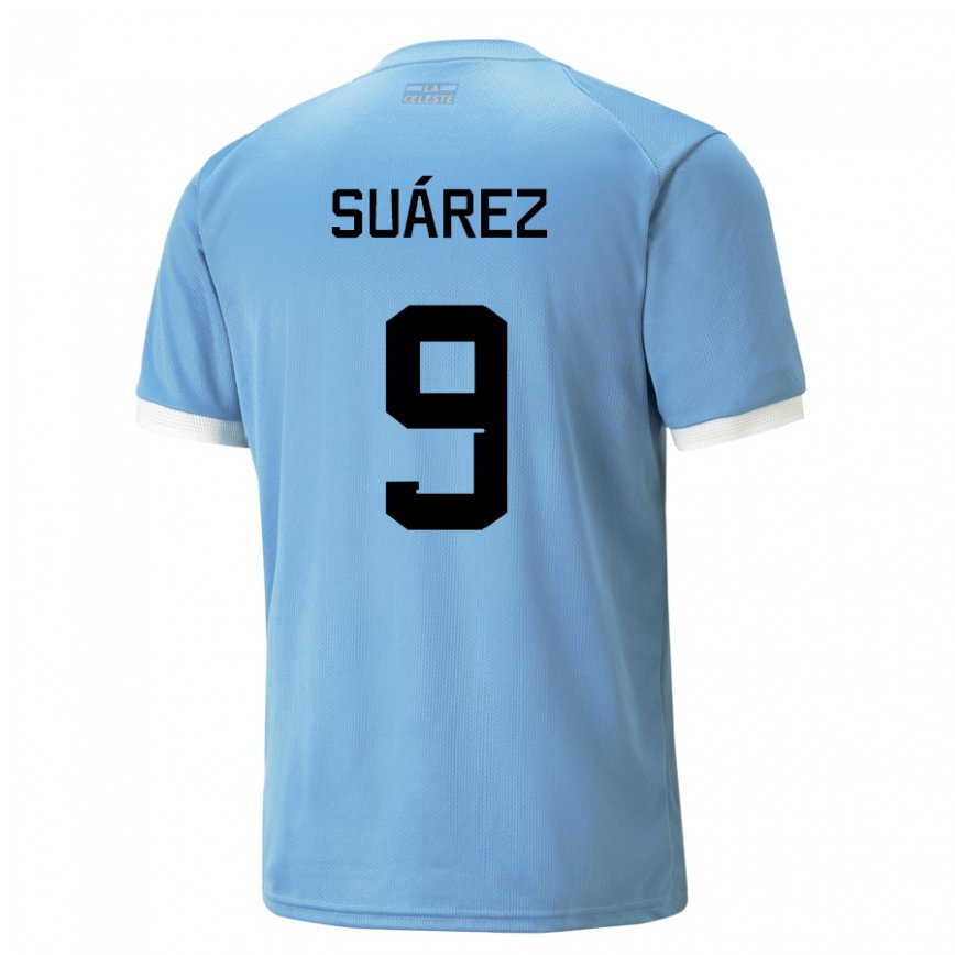 Hombre Camiseta Uruguay Luis Suarez #9 Azul 1ª Equipación 22-24 México