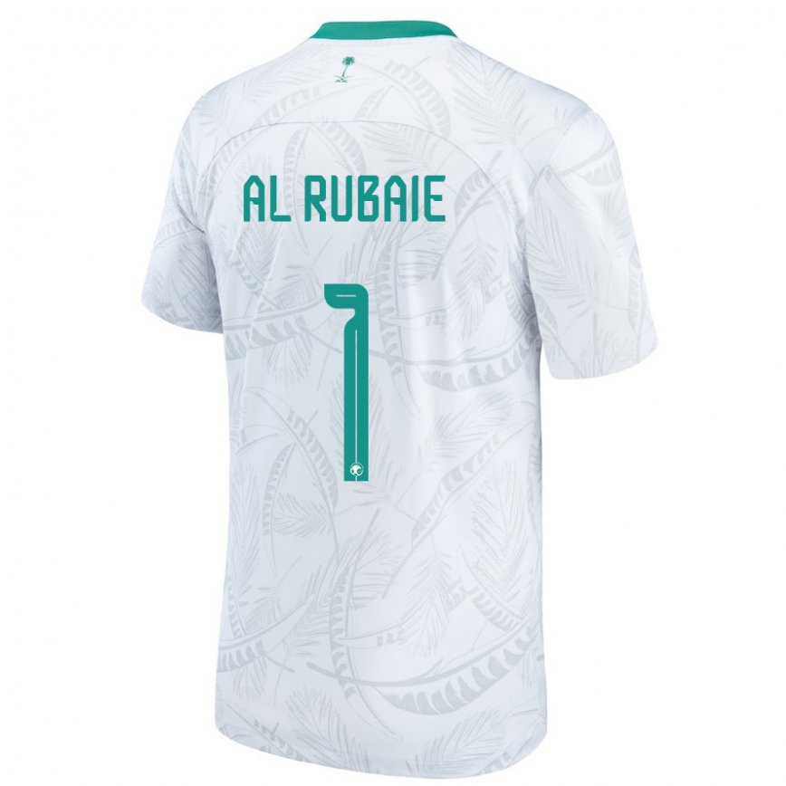 Hombre Camiseta Arabia Saudita Mohammed Al Rubaie #1 Blanco 1ª Equipación 22-24 México