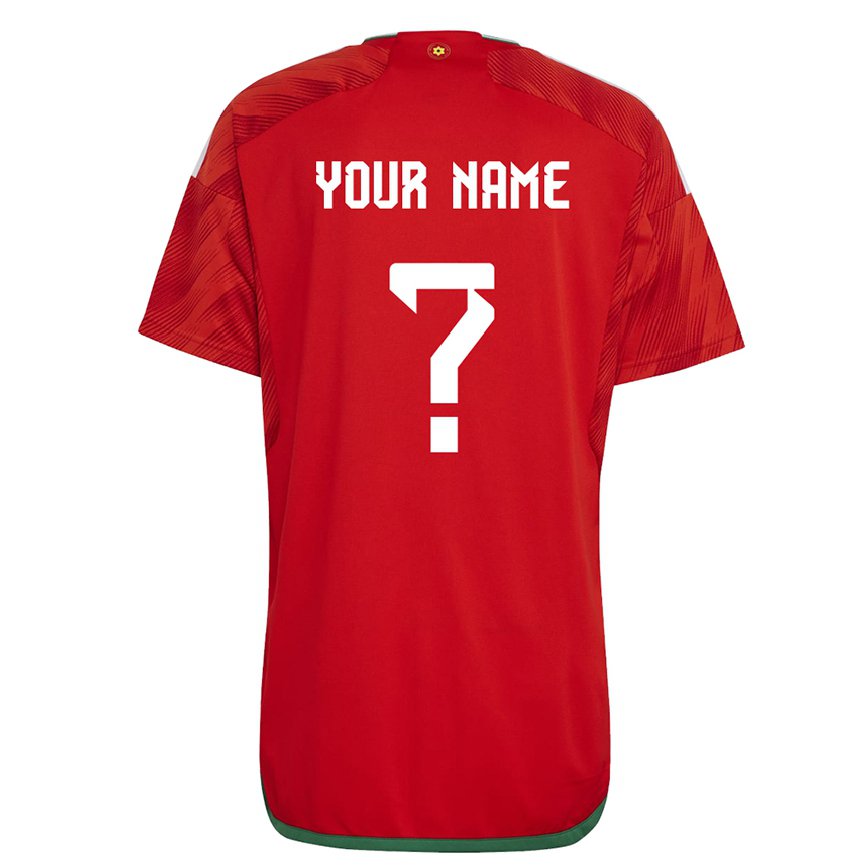 Hombre Camiseta Gales Su Nombre #0 Rojo 1ª Equipación 22-24 México