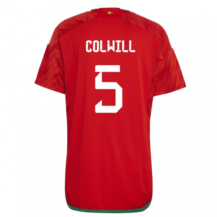 Hombre Camiseta Gales Rubin Colwill #5 Rojo 1ª Equipación 22-24 México