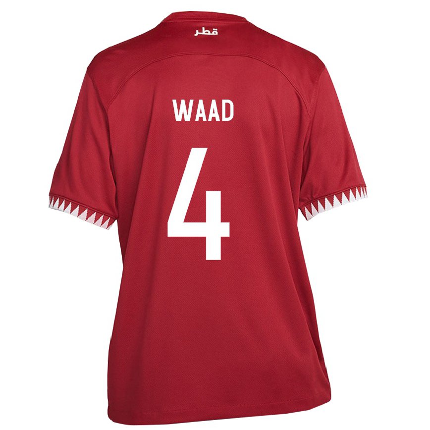 Hombre Camiseta Catar Mohammed Waad #4 Granate 1ª Equipación 22-24 México