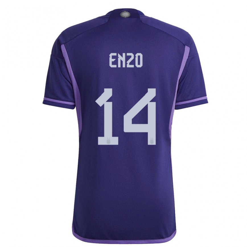 Hombre Camiseta Argentina Enzo Fernandez #14 Morado 2ª Equipación 22-24 México