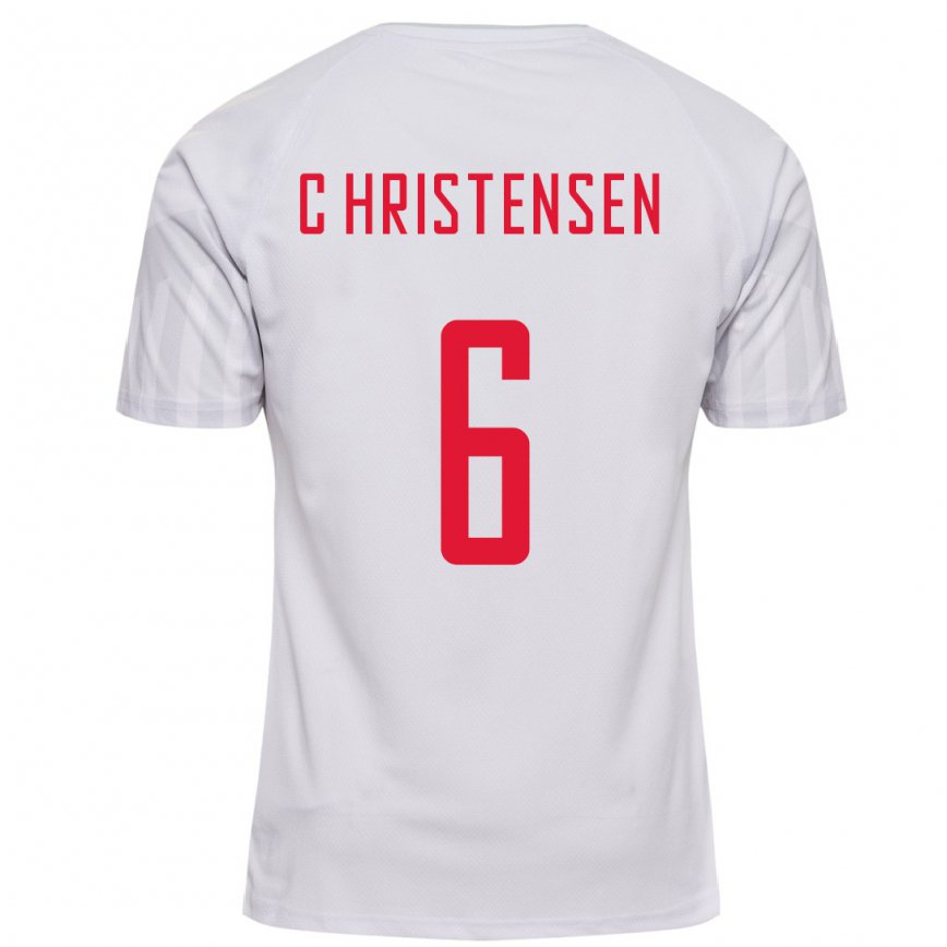 Hombre Camiseta Dinamarca Andreas Christensen #6 Blanco 2ª Equipación 22-24 México
