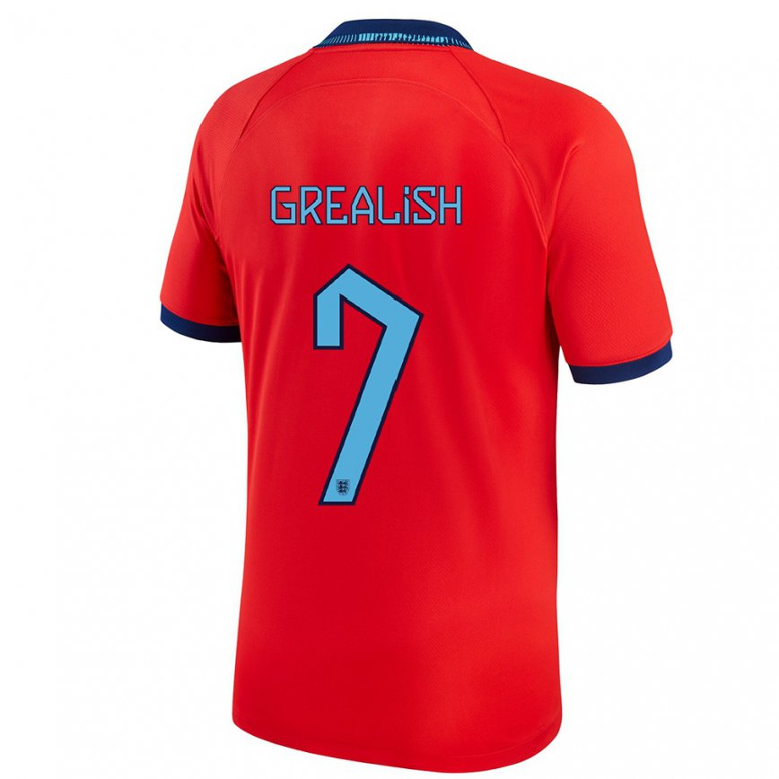 Hombre Camiseta Inglaterra Jack Grealish #7 Rojo 2ª Equipación 22-24 México
