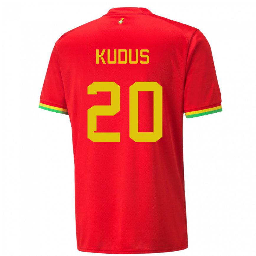 Hombre Camiseta Ghana Mohammed Kudus #20 Rojo 2ª Equipación 22-24 México
