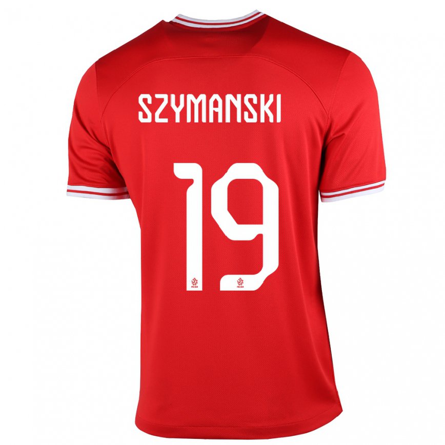 Hombre Camiseta Polonia Sebastian Szymanski #19 Rojo 2ª Equipación 22-24 México