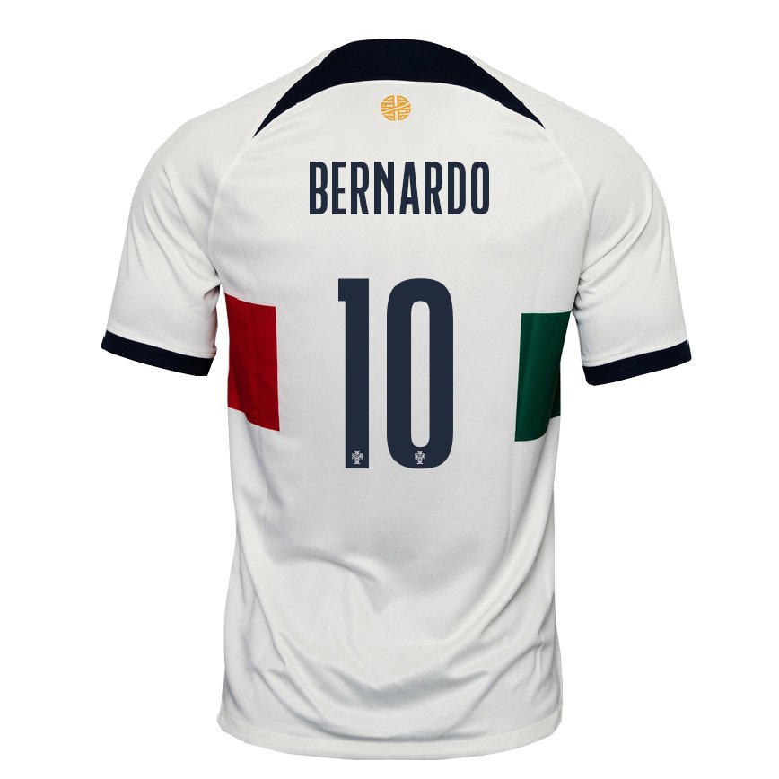 Hombre Camiseta Portugal Bernardo Silva #10 Blanco 2ª Equipación 22-24 México