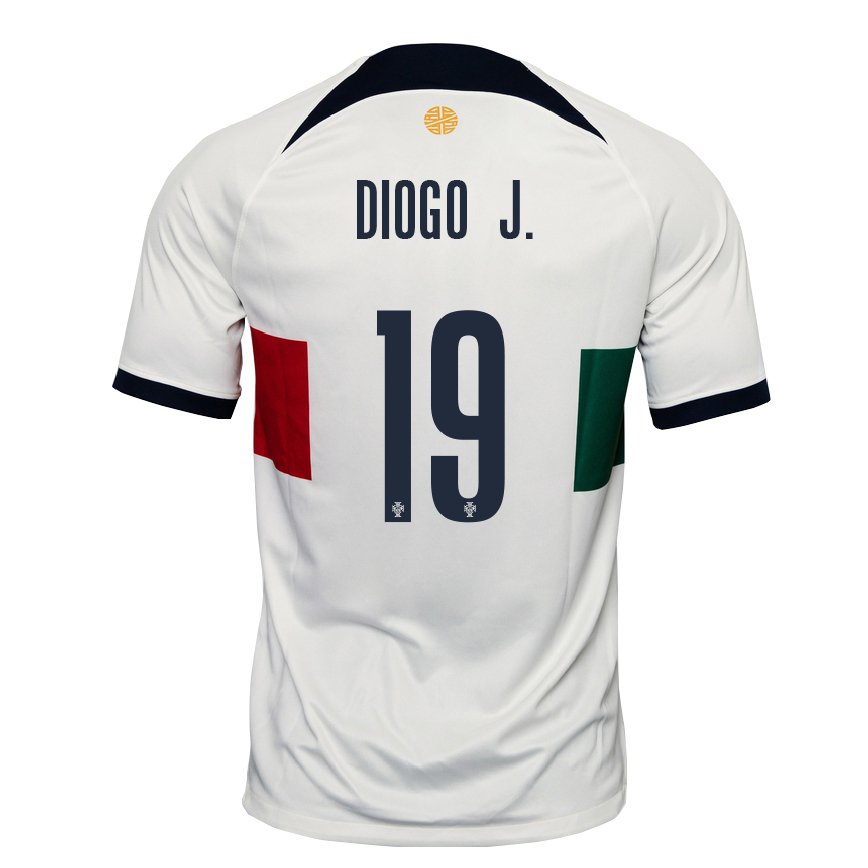Hombre Camiseta Portugal Diogo Jota #19 Blanco 2ª Equipación 22-24 México