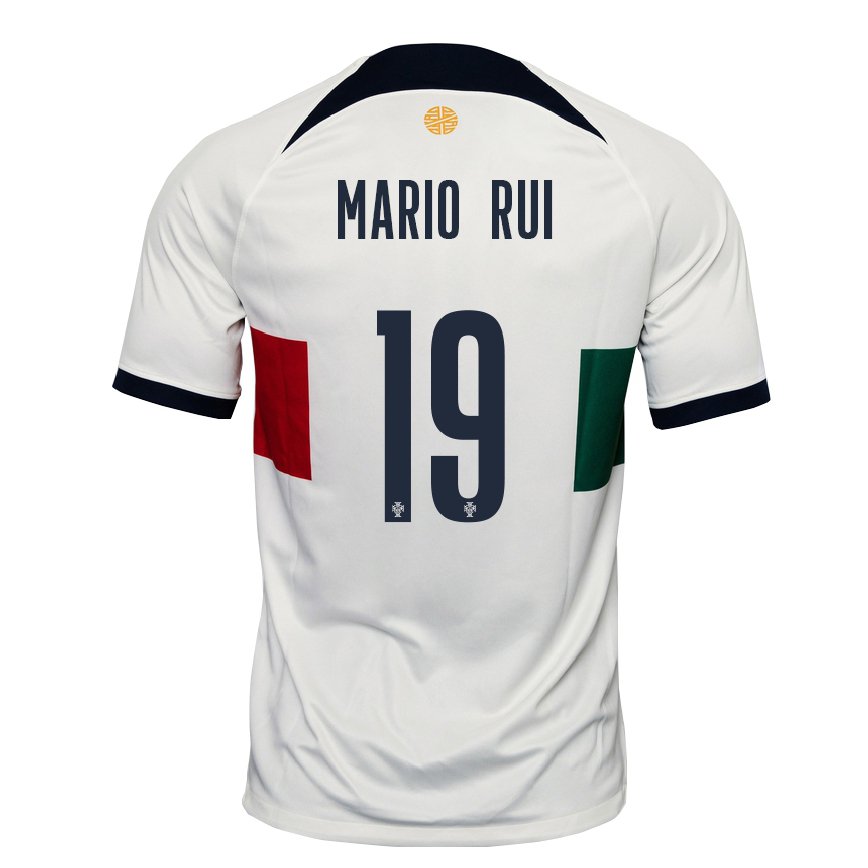 Hombre Camiseta Portugal Mario Rui #19 Blanco 2ª Equipación 22-24 México