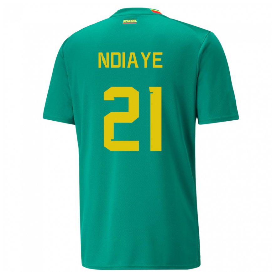 Hombre Camiseta Senegal Iliman Ndiaye #21 Verde 2ª Equipación 22-24 México