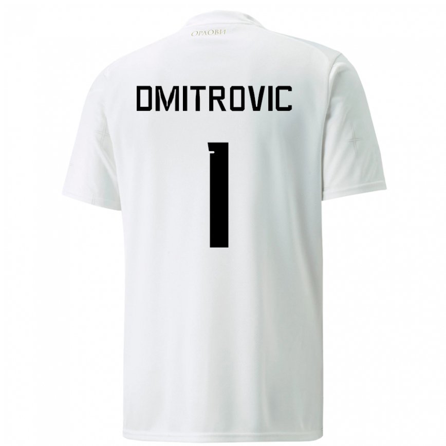 Hombre Camiseta Serbia Marko Dmitrovic #1 Blanco 2ª Equipación 22-24 México