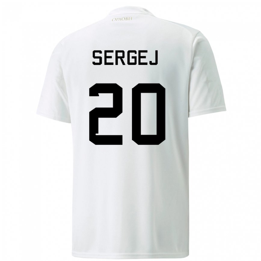 Hombre Camiseta Serbia Sergej Milinkovic-savic #20 Blanco 2ª Equipación 22-24 México
